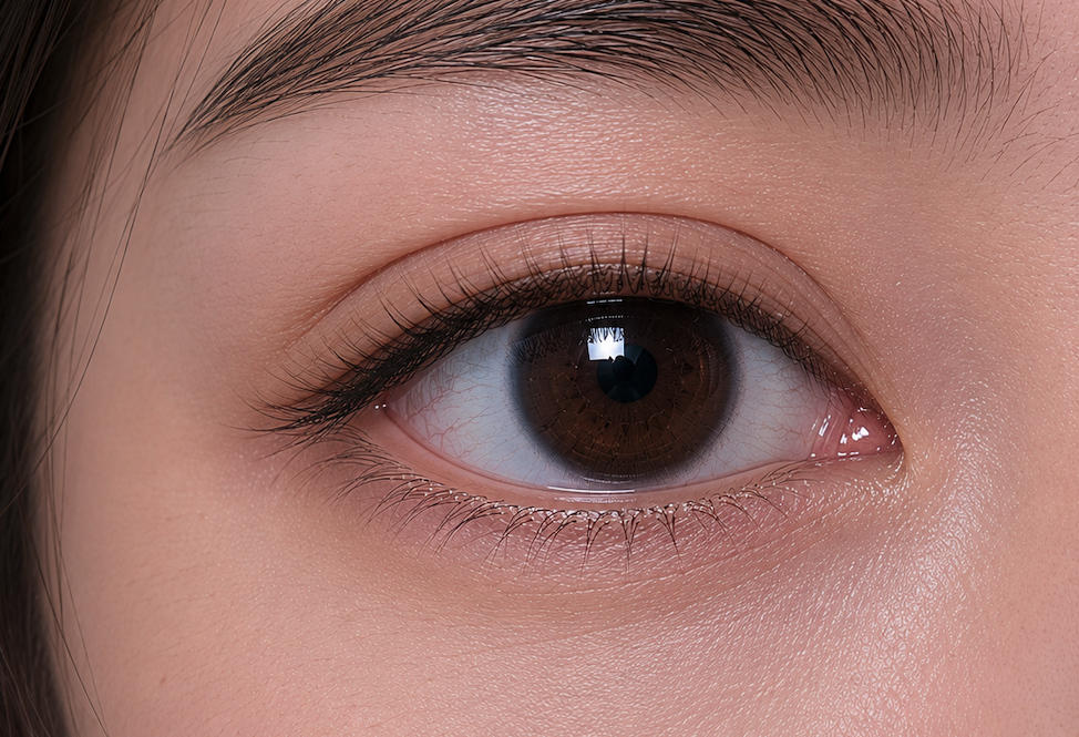 Out-fold (Parallel) double eyelid shape — equal width across the eyelid